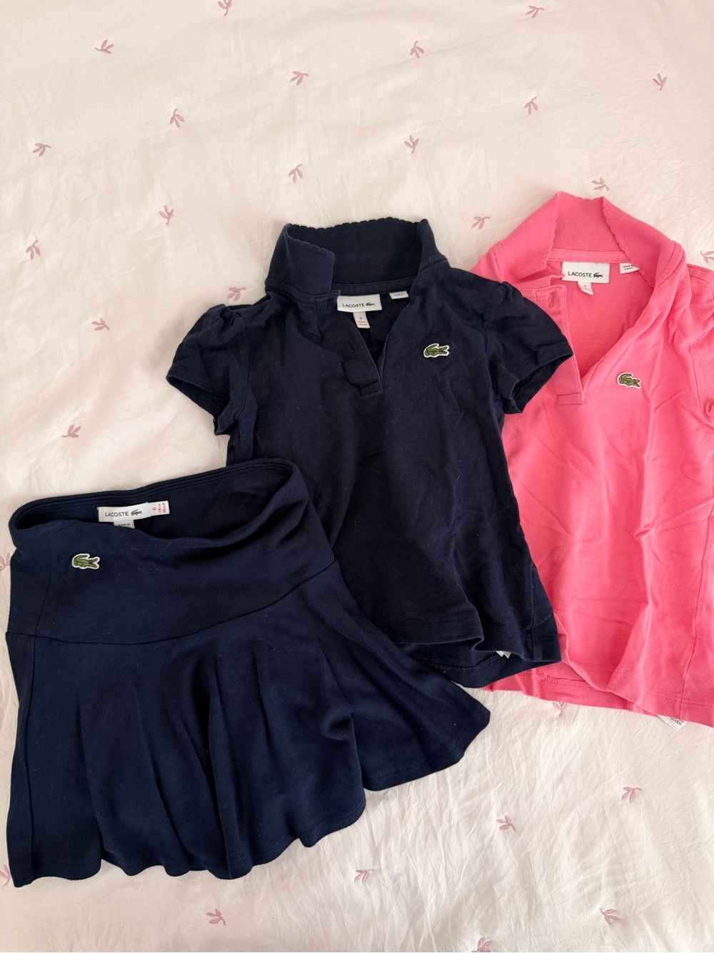 Lacoste Kids Navy & Pink Polo Shirt and Skirt Set